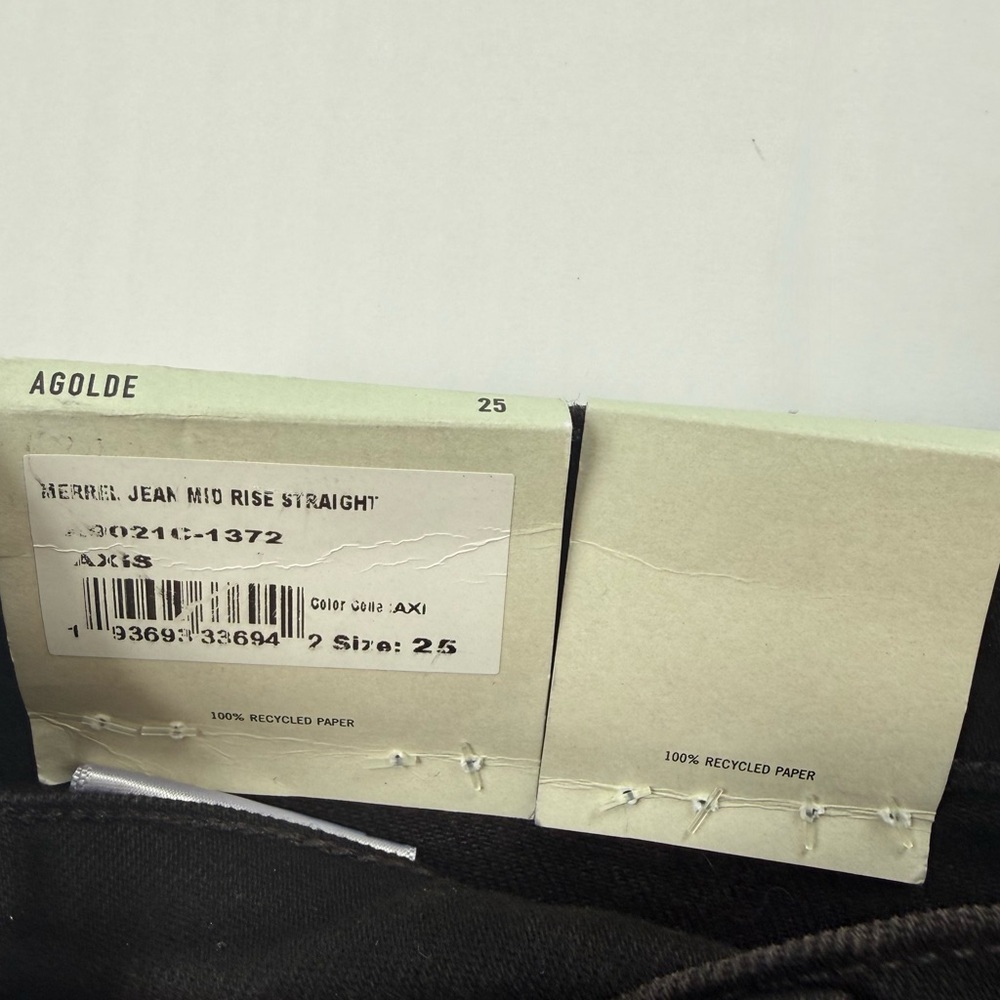 AGOLDE Merrel Mid Rise Straight Jeans Black Axis Wash Size 25 NWT - Picture 3 of 5